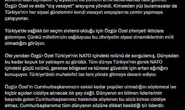 AK Parti'li Çelik: Özgür Özel, 'dış vesayet' arayışına yöneldi