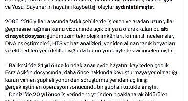 Bakan Gürlek duyurdu; 6 cinayet dosyası aydınlatıldı