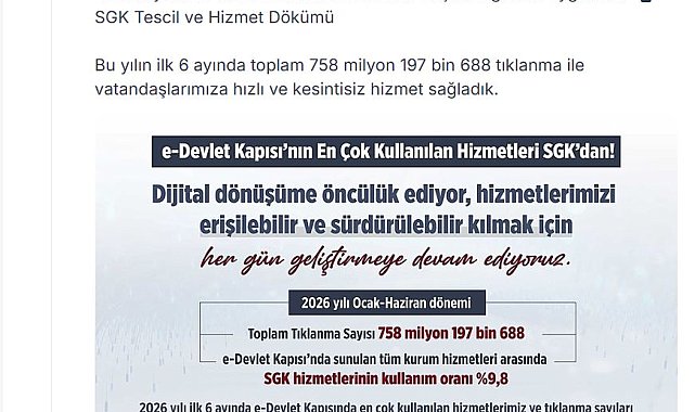 Bakan Işıkhan: e-Devlet'in en çok kullanılan uygulamaları SGK hizmetleri