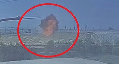 Beton mikseri şarampole devrilip alev aldı; o anlar kamerada