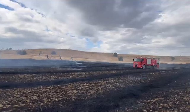 Çorum'da anız yangını