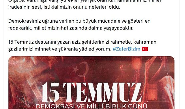 Emine Erdoğan'dan '15 Temmuz' mesajı