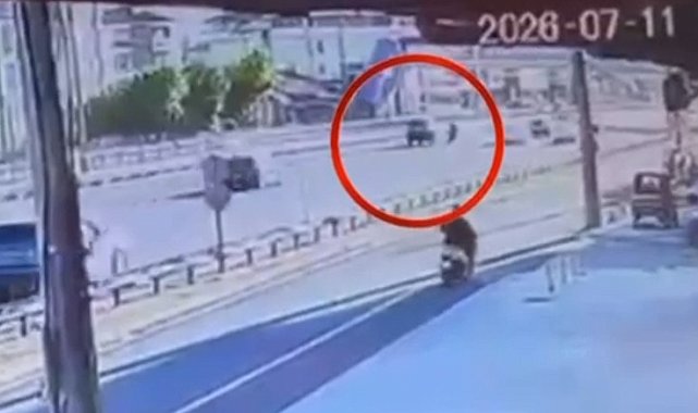 Motosiklet sürücüsünün öldüğü kazanın görüntüleri ortaya çıktı