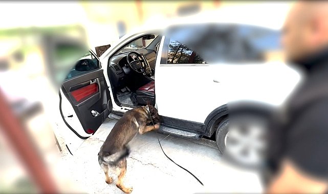 Otomobile zulalanmış uyuşturucuyu 'Mailo' buldu