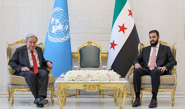 Suriye Cumhurbaşkanı Şara, BM Genel Sekreteri Guterres ile bir araya geldi