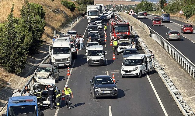 Tekirdağ'da 7 aracın karıştığı zincirleme kaza; 1 yaralı