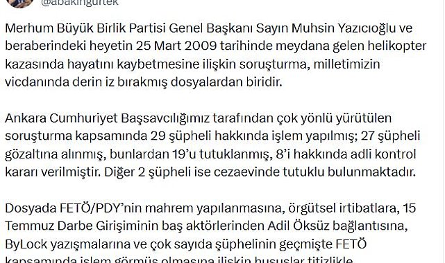 Yazıcıoğlu soruşturmasında 19 şüpheli tutuklandı